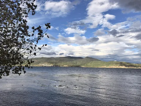 Erhai Lake under a big sky near Caicun